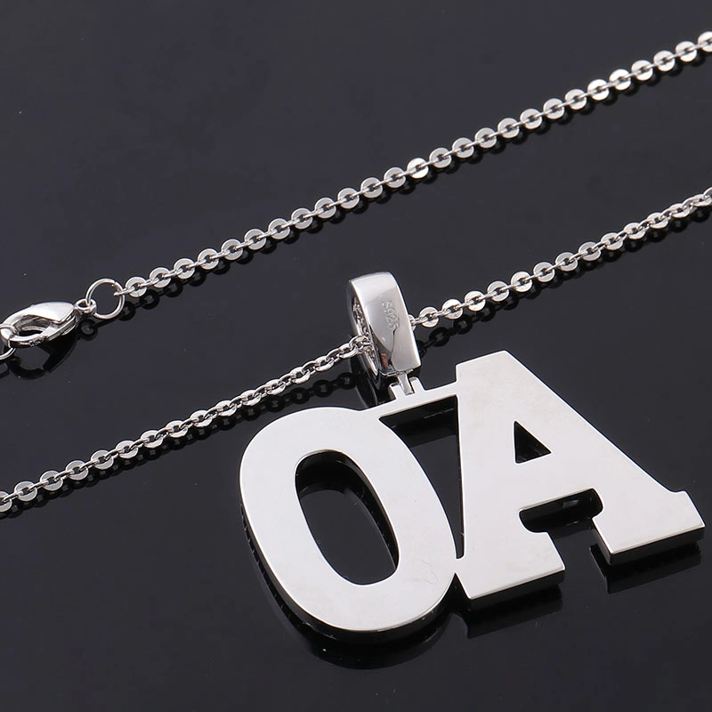 2inches Wholesale Full Iced out Customized Silver Moissanite Pendant Letter Ao Man Hip Hop Pendant Jewelry