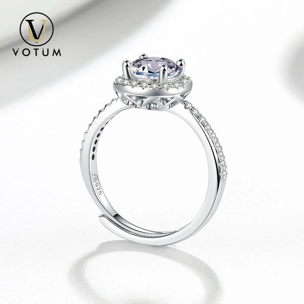 Votum Fashion Wholesale 18K Gold Plated 925 Sterling Silver D Color Moissanite Diamond Ring Women Accessories Custom Handmade Jewelry with Gra Certificate