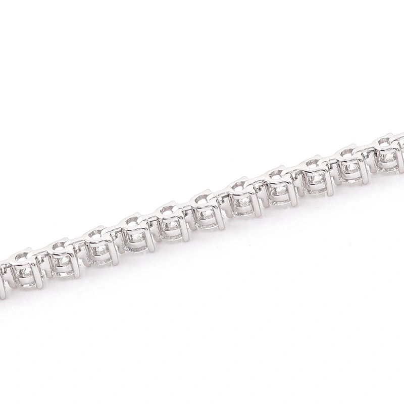 3 Prongs Setting Bling Moissanite Jewelry Iced out Vvs 3mm Moissanite Tennis Bracelet 925 Silver 18K Gold Plated Chain